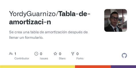 GitHub YordyGuarnizo Tabla De Amortizaci N Se Crea Una Tabla De