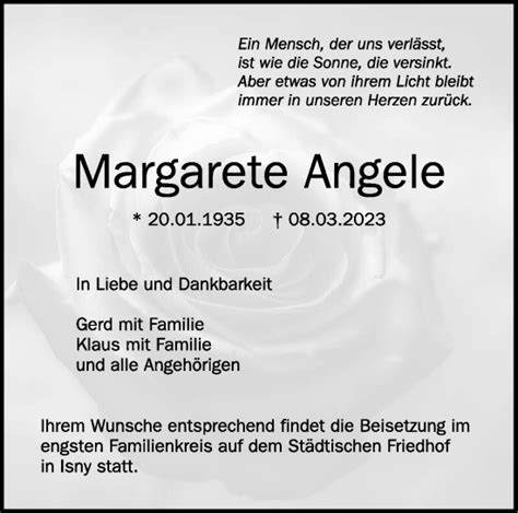 Traueranzeigen Von Margarete Angele Schwaebische De Trauerportal