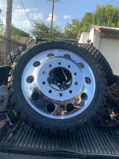 6 New 22 Dually Wheels Classic Alcoa 10 Lug Rims W35 Tires Caps