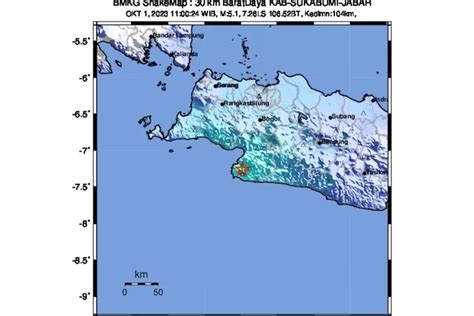 Gempa Tektonik M5 4 Di Jawa Barat Dan Banten Tidak Berpotensi Tsunami