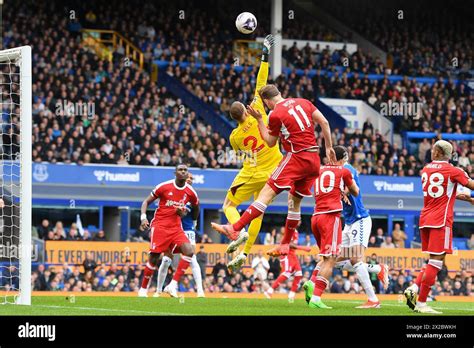 goalkeeper punching ball  res stock photography  images alamy