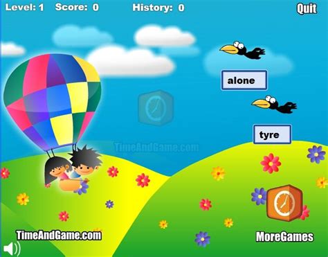 Typing Games: Hot Balloon Typing