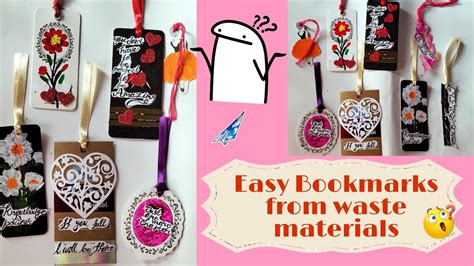 Easy Bookmarks From Waste Materials Bookmarks Making Idea Youtube