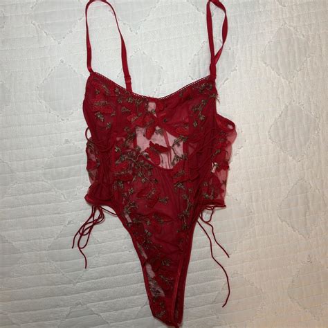 Sexy Lace Up Embroidered Teddy Lingerie Can Be Worn Depop