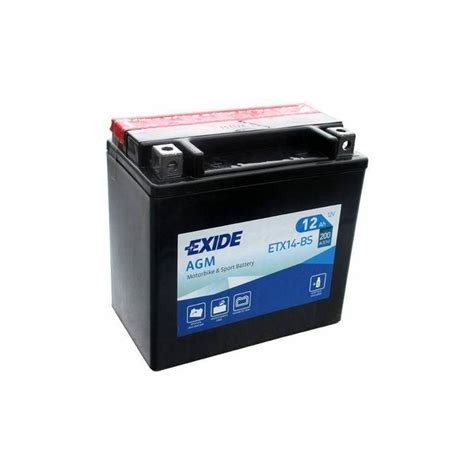 Batería EXIDE para moto modelo ETX14 BS 12V 12Ah