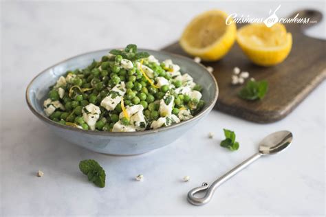 Salade De Petits Pois La Feta Zestes De Citron Et Menthe Cuisinons