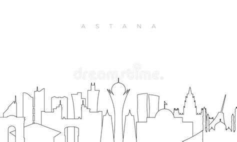 Outline Astana skyline. stock vector. Illustration of cityscape - 259238817