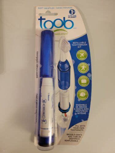 Kit Blue Travel Aurelle Toob Refillable Soft Toothbrush