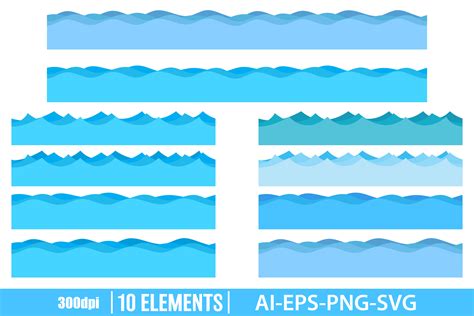 Sea Waves Clipart Set Graphic by Emil Timplaru Store · Creative Fabrica