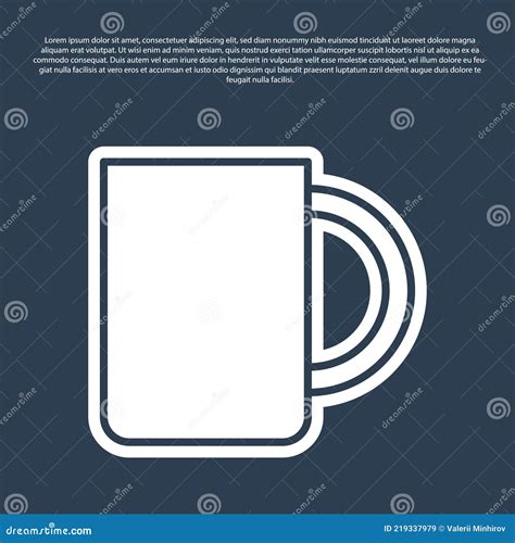 Blue Line Coffee Cup Icon Isolated On Blue Background Tea Cup Hot