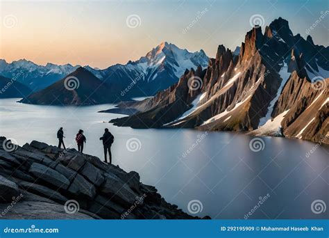 A Group Of Hikers Taking A Break On A Rocky Outcrop Enjoying A