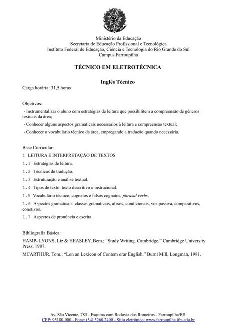 PDF TÉCNICO EM ELETROTÉCNICA Inglês Té PDF file4 NOÇÕES DE