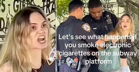 Entitled Woman Attempts To Slap Cop In Furious Tantrum Over Vaping At