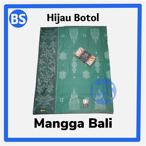 Jual Sarung Tenun Mangga Bali Kembang Warna Hijau Botol Original