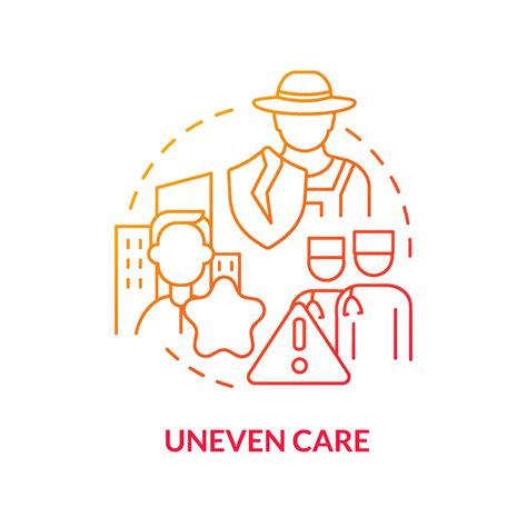 Uneven Care Red Gradient Concept Icon Lack Of Access To Primary Care