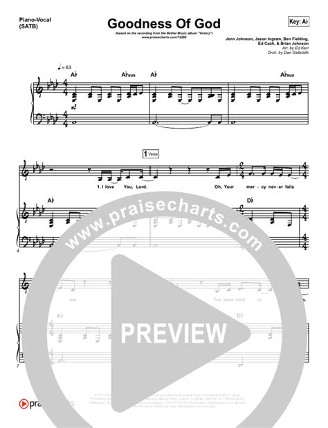 Goodness Of God Sheet Music Pdf Bethel Music Jenn Johnson