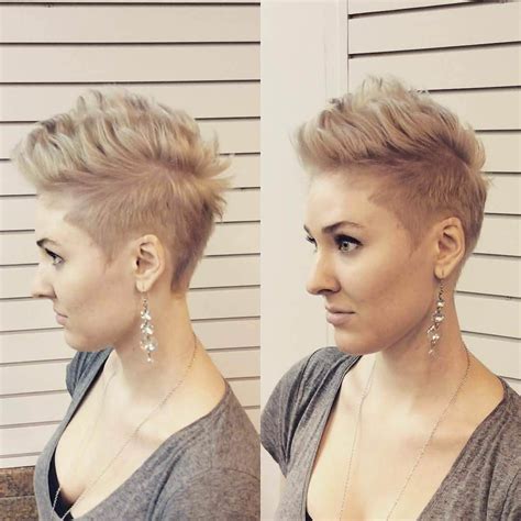 Blonde Faux Hawk | Faux hawk hairstyles, Thin hair styles for women ...