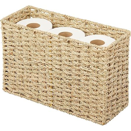 Amazon Mdesign Rustic Farmhouse Rice Weave Hyacinth Toilet Paper