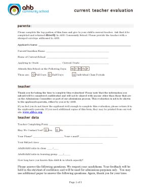 Fillable Online Teacher Eval Of Applicant Doc Fax Email Print PdfFiller