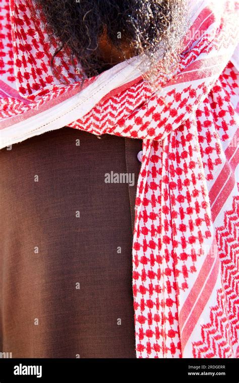 Detail Of Keffiyeh On Muslim Man King Abdullah I Mosque Amman Jordan