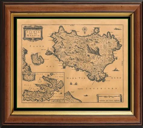 MAPPA CARTA GEOGRAFICA Antica Ante 800 Isola Di Ischia Isola D Elba