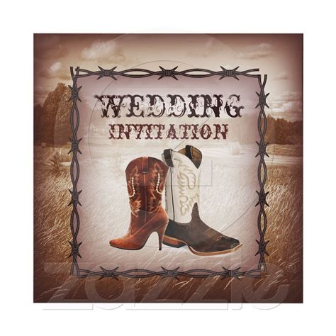 Cowboy Boots Country Western Wedding Invitation Country