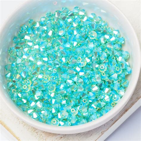 4 Mm Preciosa Bicone Bead Bundle CARIBBEAN SEA X 5 Colours