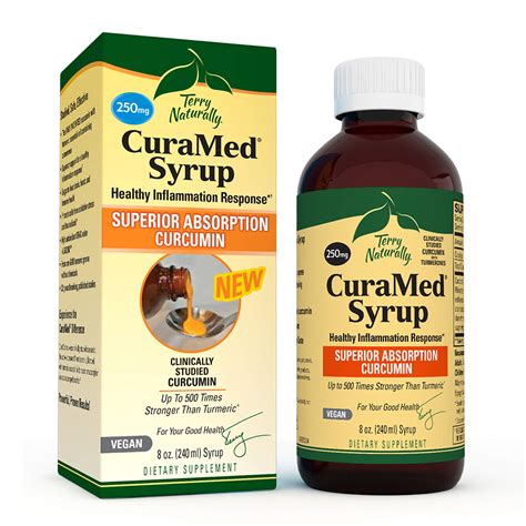 Terry Naturally CuraMed Syrup 250mg BCM 95 Curcumin Supports