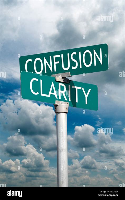 Confusion Clarity Sign Stock Photo Alamy