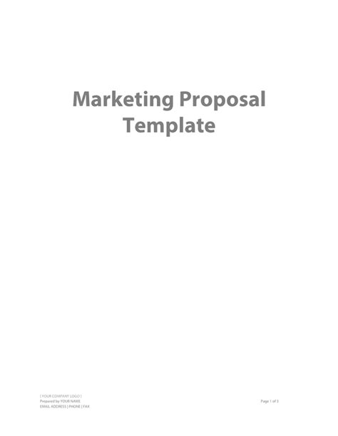 Marketing Proposal Template - download free documents for PDF, Word and ...