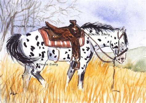 Appaloosa Horse Art Print Appaloosa Art Trail Horse by DeniseEvery