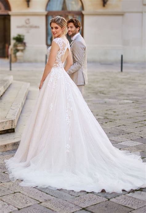 Robe De Mariée 24225 Très Chic Tulle Pailleté Nude Toulon Var 83