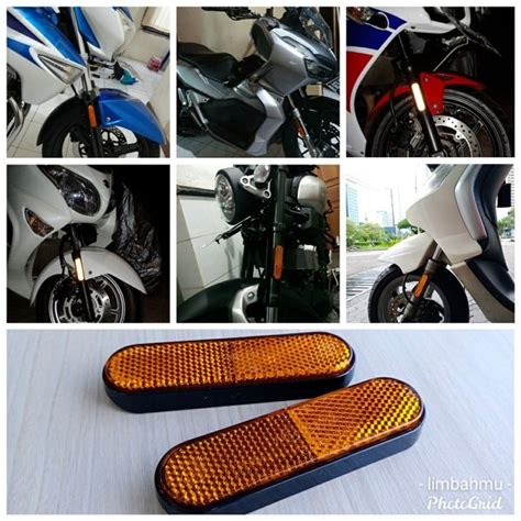 Jual Mata Kucing Shock Motor Reflectors Fork Motor Kuning Sepasang 1