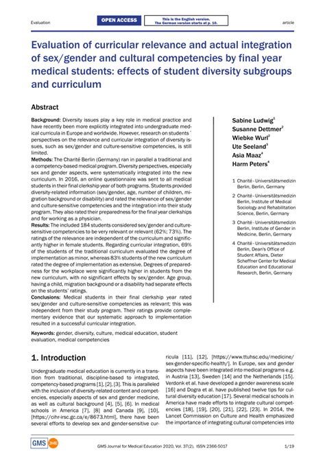 Pdf Evaluation Of Curricular Relevance And Actual Integration Of Sex