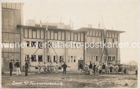 Fotokarte Linz Feuerwehrschule um 1930 Wiener Werkstätte Postkarten