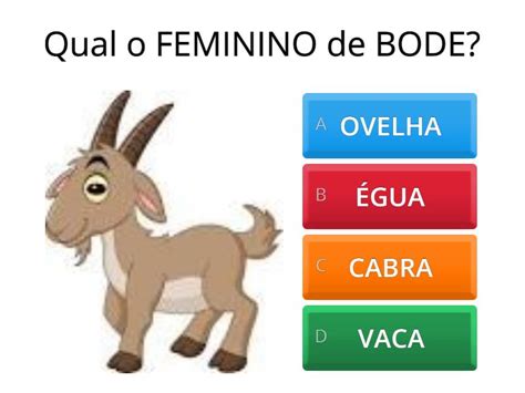 Substantivo Feminino De Bode - SUBSTANTIVO MASCULINO E FEMININO - Kuis