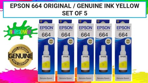 EPSON 664 Yellow Genuine Ink Bottle T66440 SET OF 5 Lazada PH