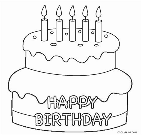 Birthday Cake Printable Coloring Pages