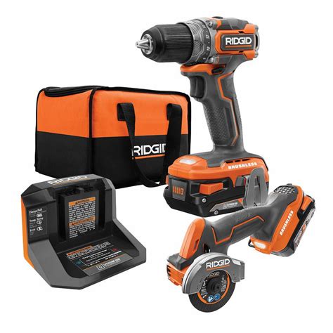 RIDGID 18 Volt SubCompact Lithium Ion Brushless Drill Kit 3 In Multi