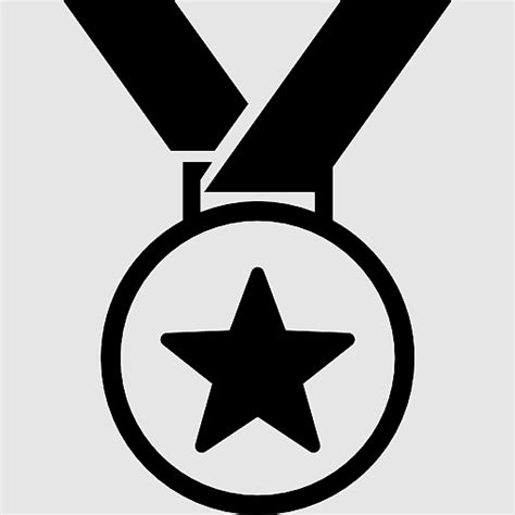 Medals Gold Medal Medal Award Ribbon Sport Objects Monochrome