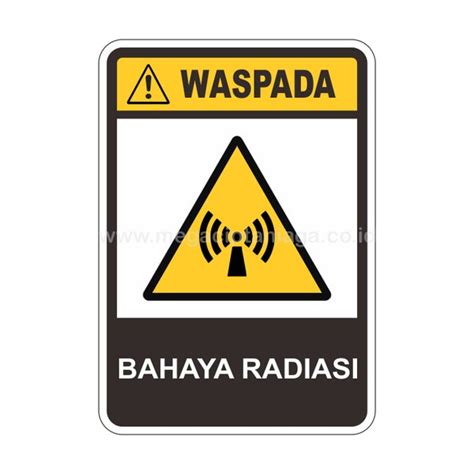 Jual Safety Sign Rambu K3 Peringatan Waspada Bahaya Radiasi 35 X 50 Cm