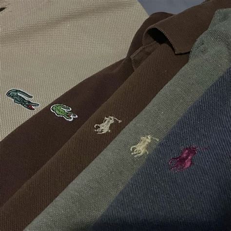 Ralph Lauren Rl Lacoste Polo Shirt Earth Tones Choco Brown Khaki Moss