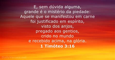 1 Timóteo 3:16 - Versículo da Bíblia - DailyVerses.net