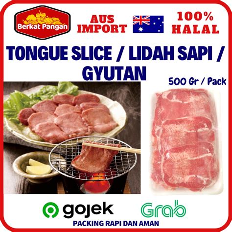 Jual Lidah Sapi Slice AUS Impor Ox Tongue Sliced Gyutan 500gr