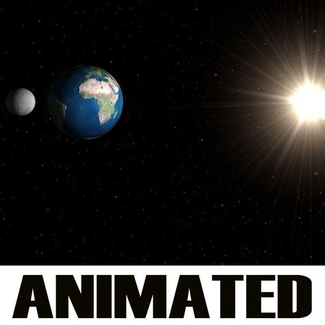 Planets Earth Moon Sun animated 3D model | CGTrader