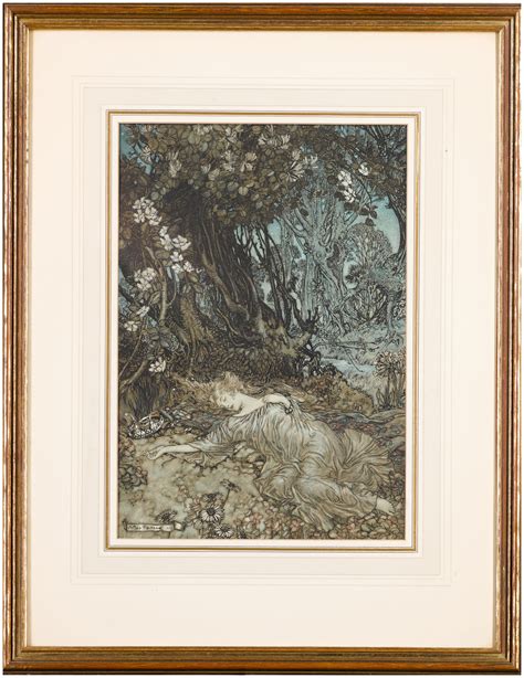 Arthur Rackham Original Illustration For A Midsummer Nights Dream Titania Lying Asleep