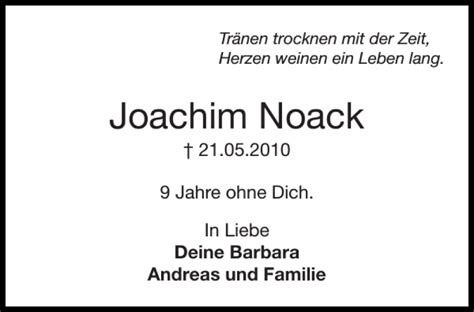 Traueranzeigen Von Joachim Noack Aachen Gedenkt