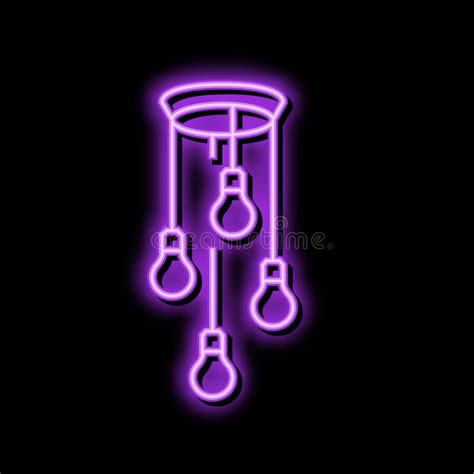 Style Lamp Ceiling Neon Glow Icon Illustration Stock Vector