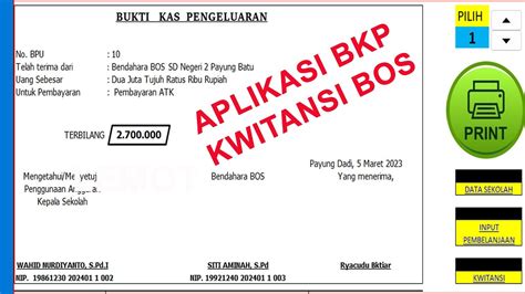 Aplikasi Kwitansi BKP SPJ BOS 2024 Langsung Jadi YouTube