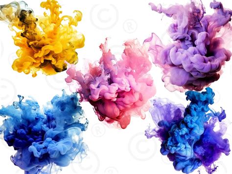 Clip Art Smoke Png Clip Art Colorful Transparent Background - Etsy